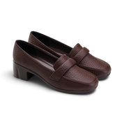 Heritage Block Heel Loafers - Brown