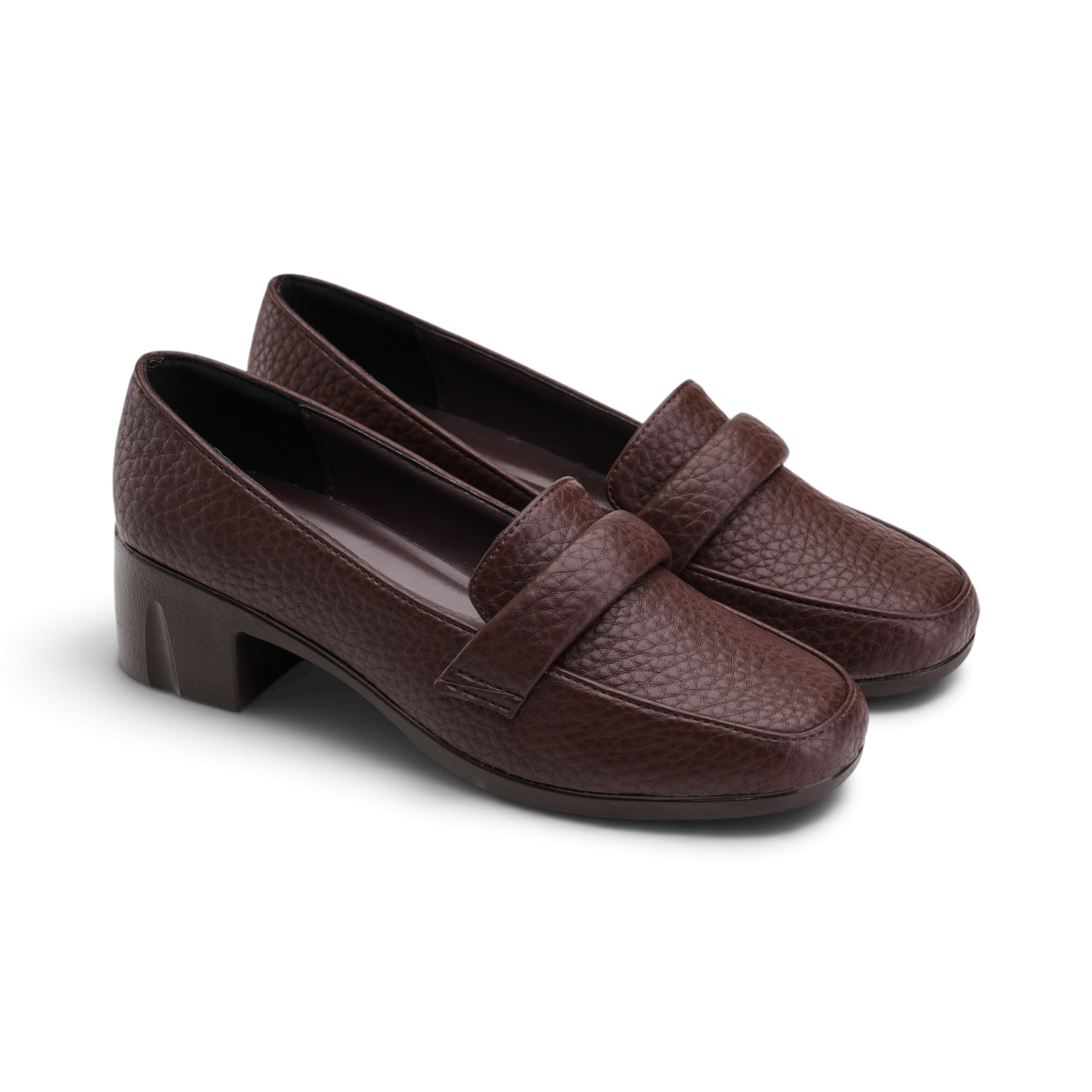 Heritage Block Heel Loafers - Brown