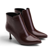 Sculpted Heel Ankle Boots - Brown