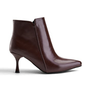 Sculpted Heel Ankle Boots - Brown