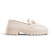 Glossy Chunky Loafers – Beige