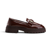Glossy Chunky Loafers – Brown