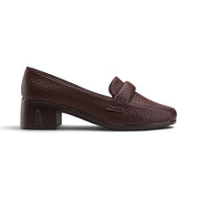 Heritage Block Heel Loafers - Brown