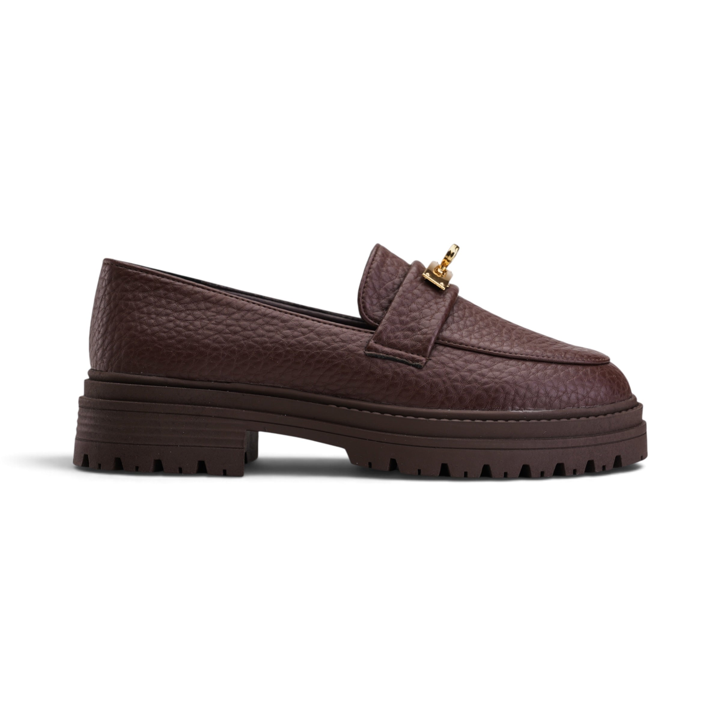 Signature Lock Chunky Loafers - Brown