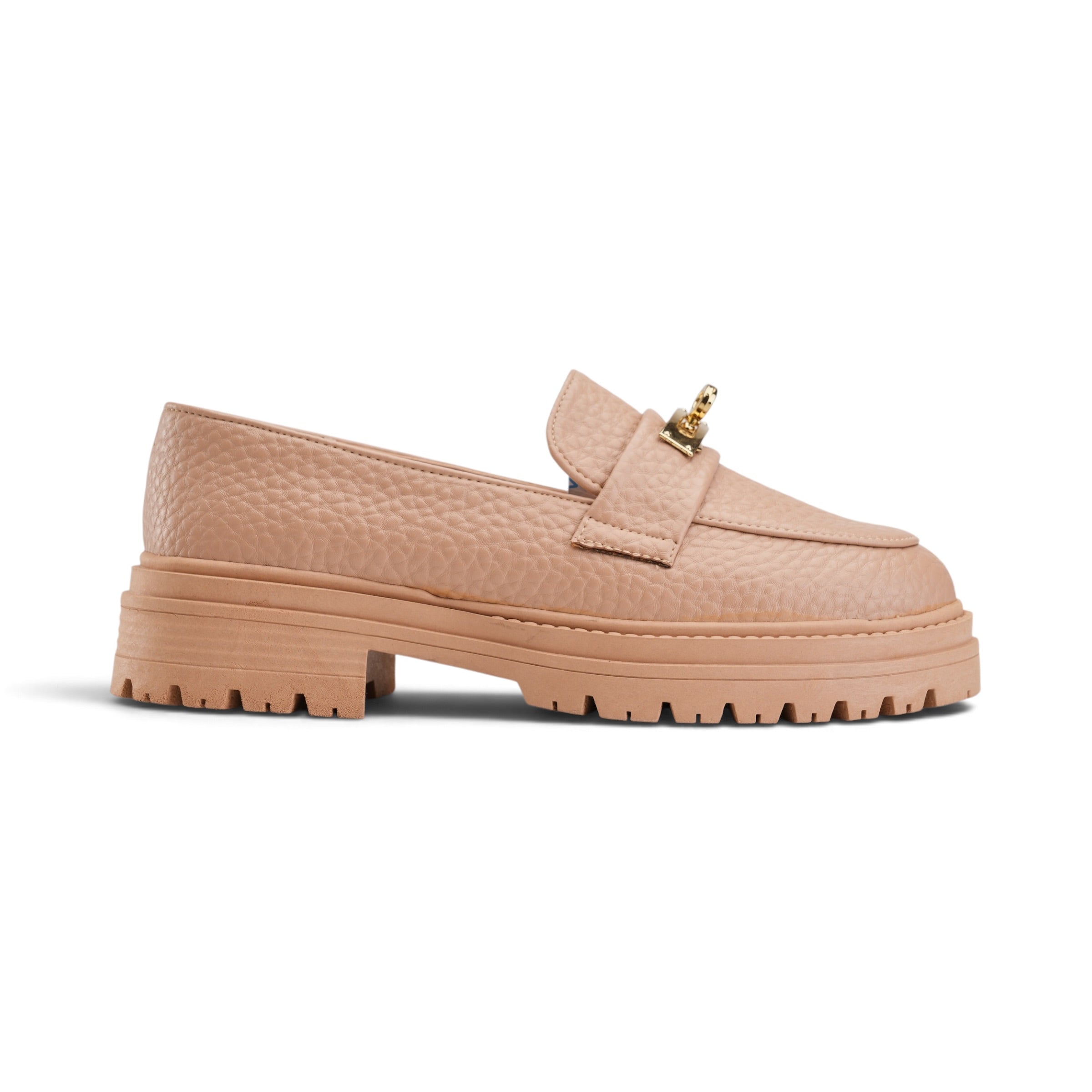 Signature Lock Chunky Loafers - Beige