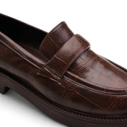 Sculpted Platform Loafers - Brown