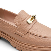 Signature Lock Chunky Loafers - Beige