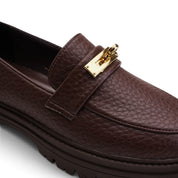 Signature Lock Chunky Loafers - Brown