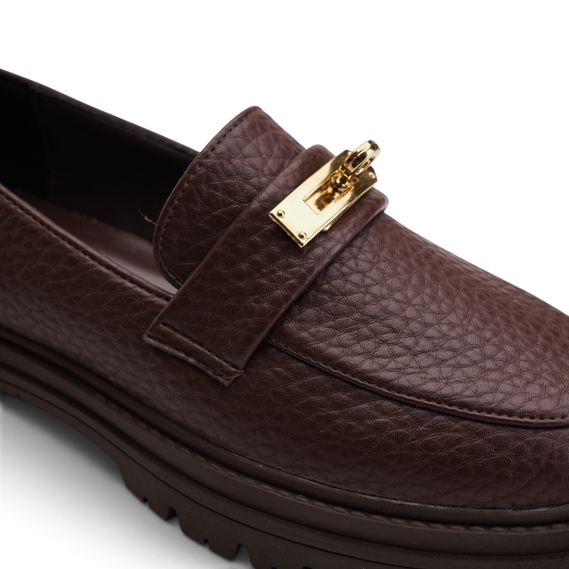 Signature Lock Chunky Loafers - Brown