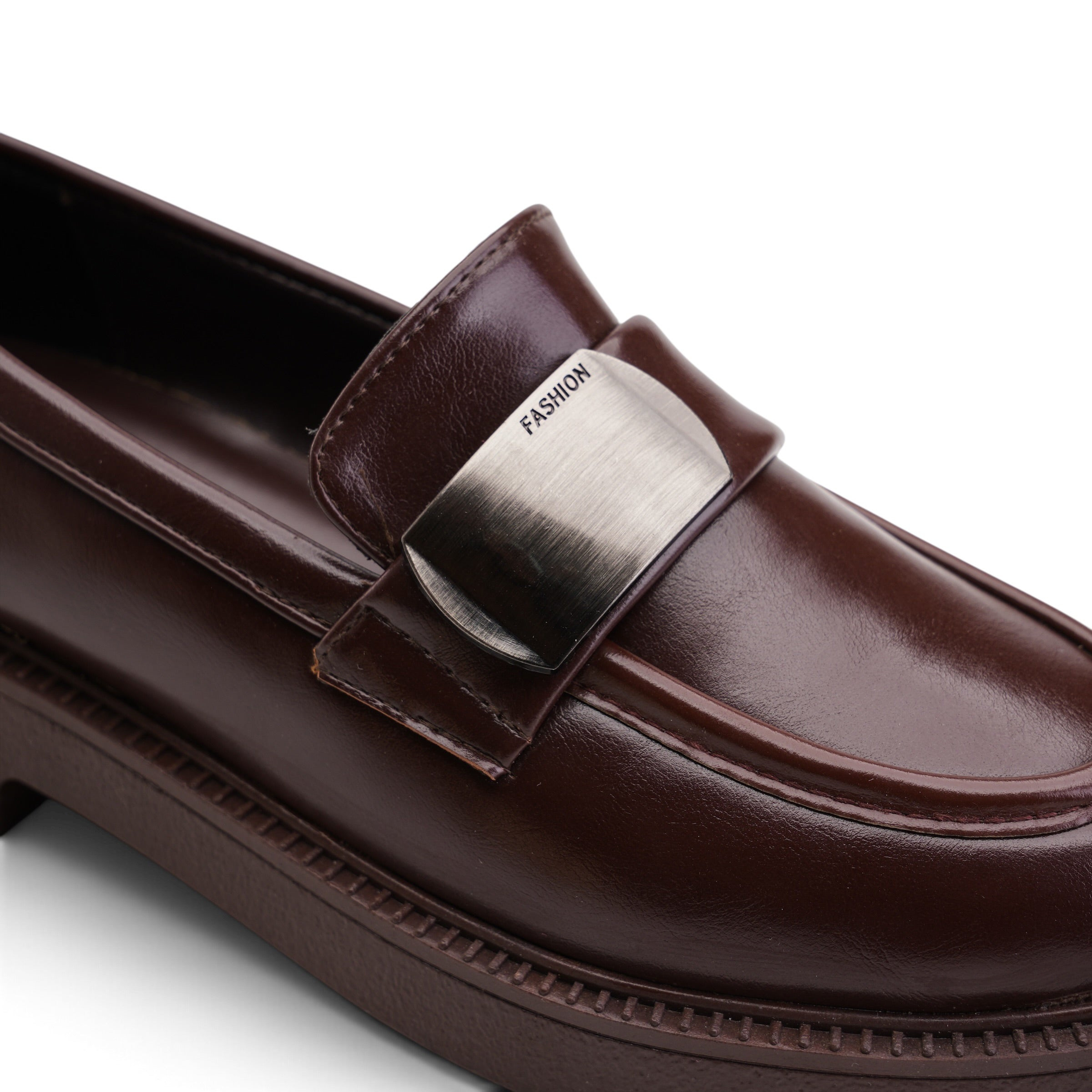 Statement Buckle Loafers - Brown