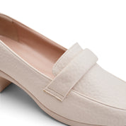 Heritage Block Heel Loafers - Beige