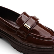 Glossy Chunky Loafers – Brown