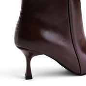 Sculpted Heel Ankle Boots - Brown