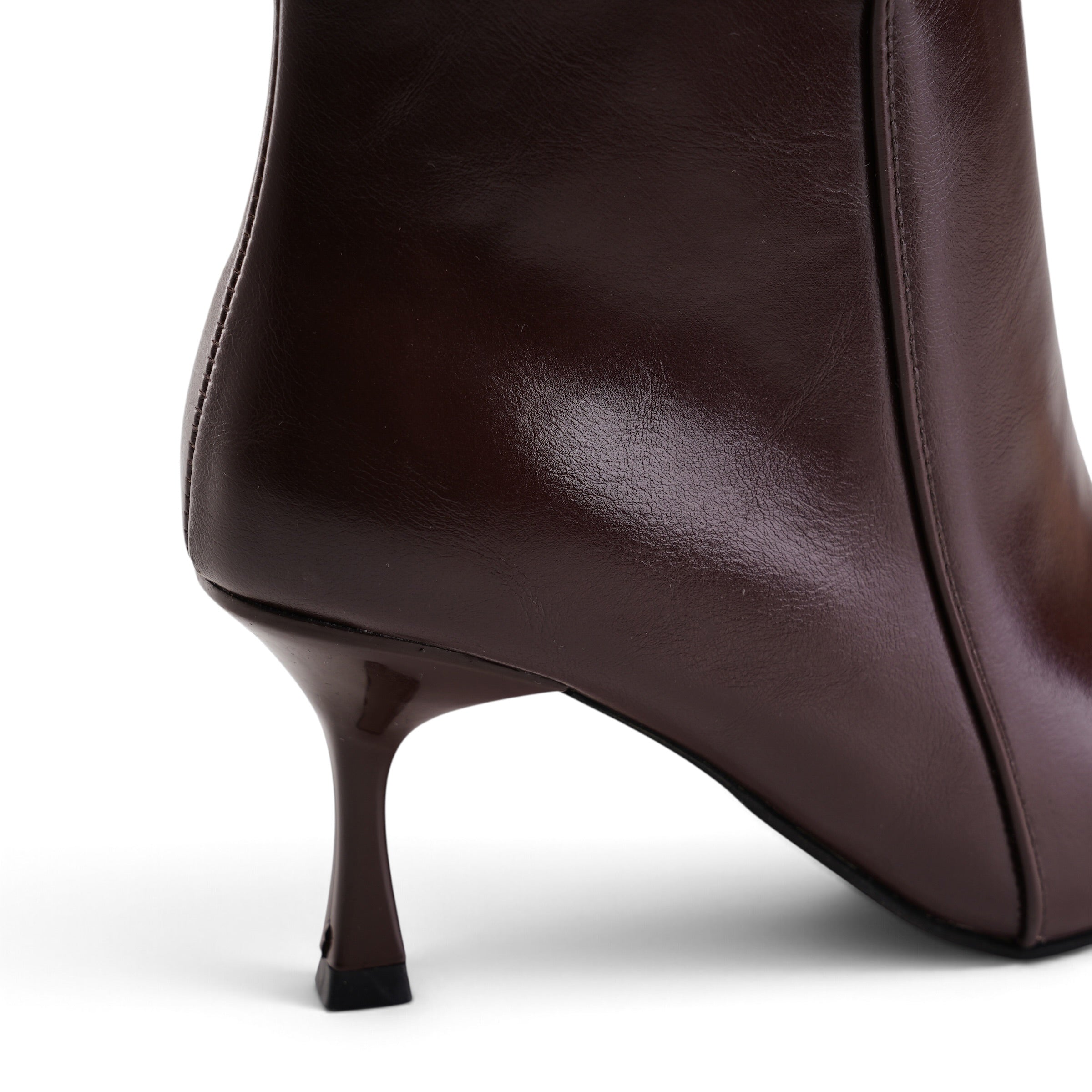 Sculpted Heel Ankle Boots - Brown
