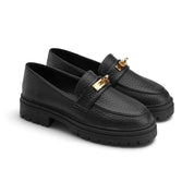 Signature Lock Chunky Loafers - Black