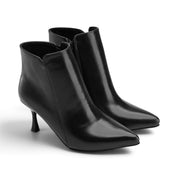 Sculpted Heel Ankle Boots - Black