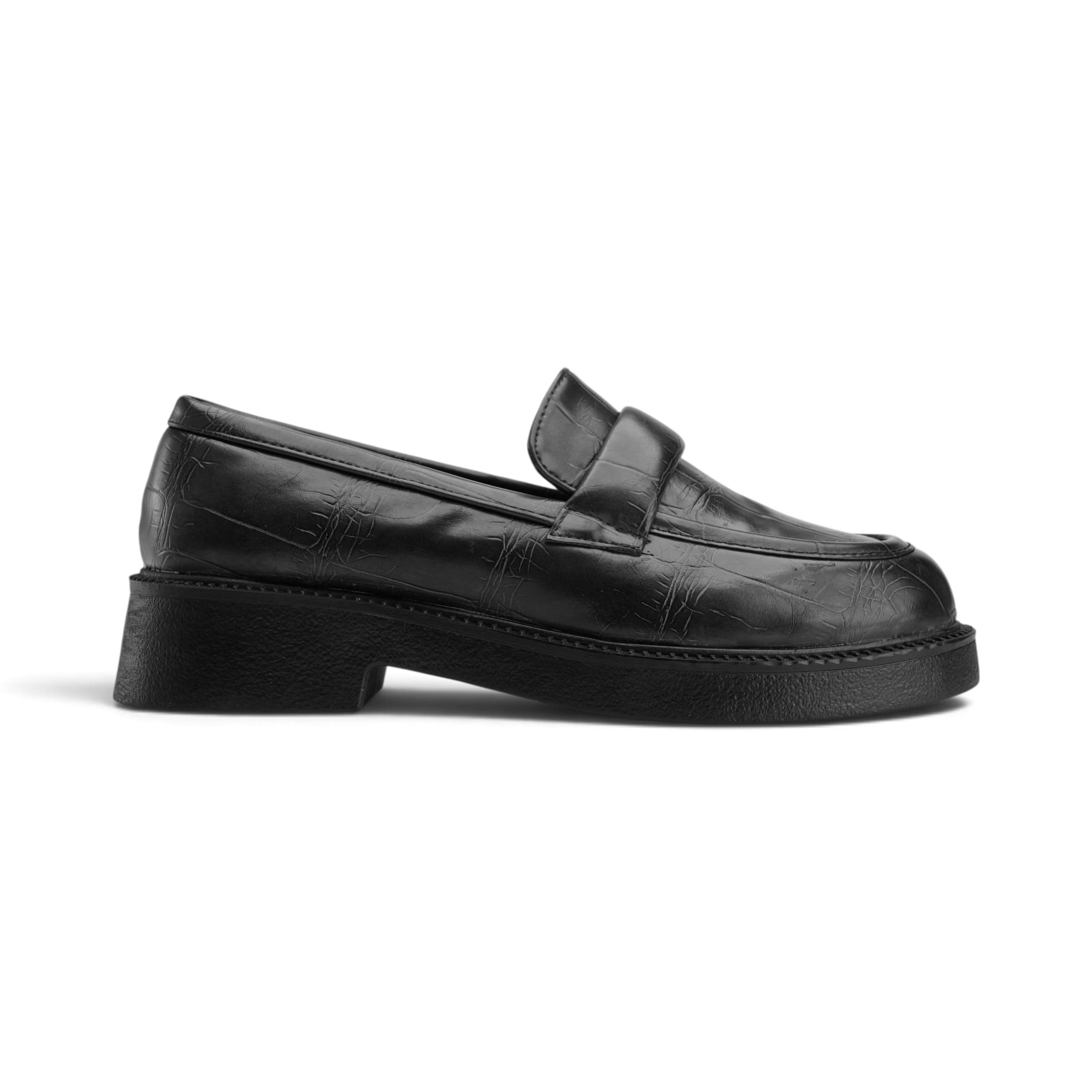 Sculpted Platform Loafers - Black