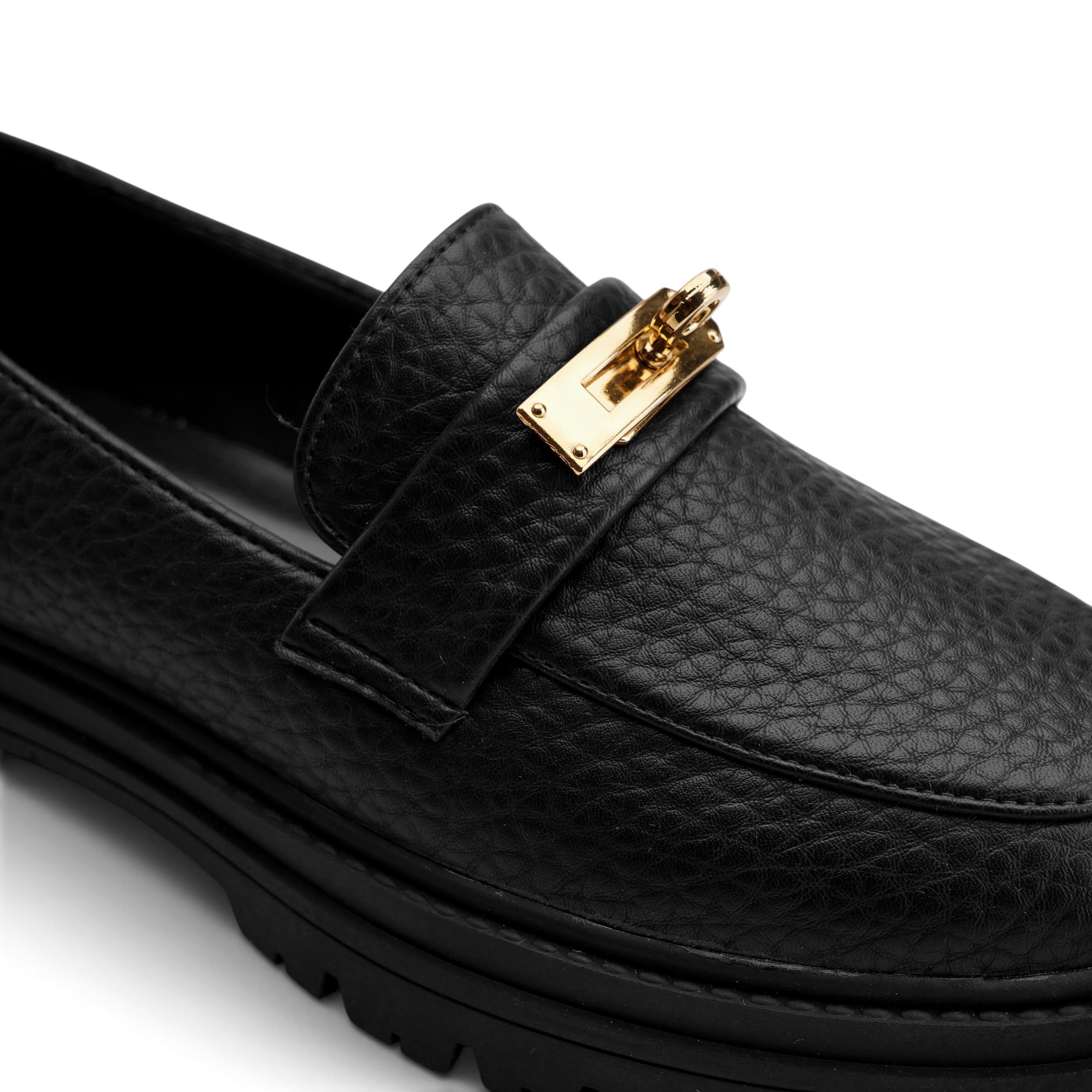 Signature Lock Chunky Loafers - Black
