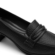 Twist Detail Block Heel Loafers - Black