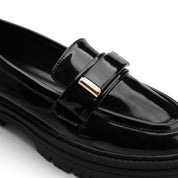 Glossy Chunky Loafers – Black