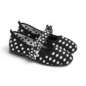 Polka Dot Mary Jane Flats - Black