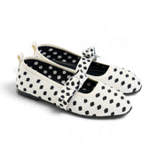 Polka Dot Mary Jane Flats - White