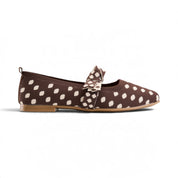 Polka Dot Mary Jane Flats - Brown