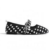 Polka Dot Mary Jane Flats - Black