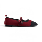 Ribbon Knit Ballet Flats - Burgundy