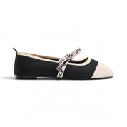Ribbon Knit Ballet Flats - Black