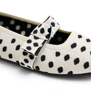 Polka Dot Mary Jane Flats - White