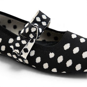 Polka Dot Mary Jane Flats - Black
