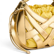 Zaria Woven Handbag – Gold