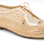 Rhinestone Mesh Flats - Gold