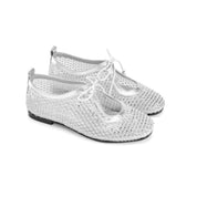 Rhinestone Mesh Flats - Silver