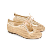 Rhinestone Mesh Flats - Gold