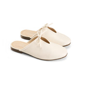Ballet-Style Tie Mule - Beige