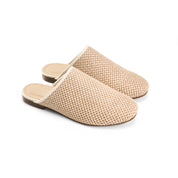 Woven Mule Clogs - Beige