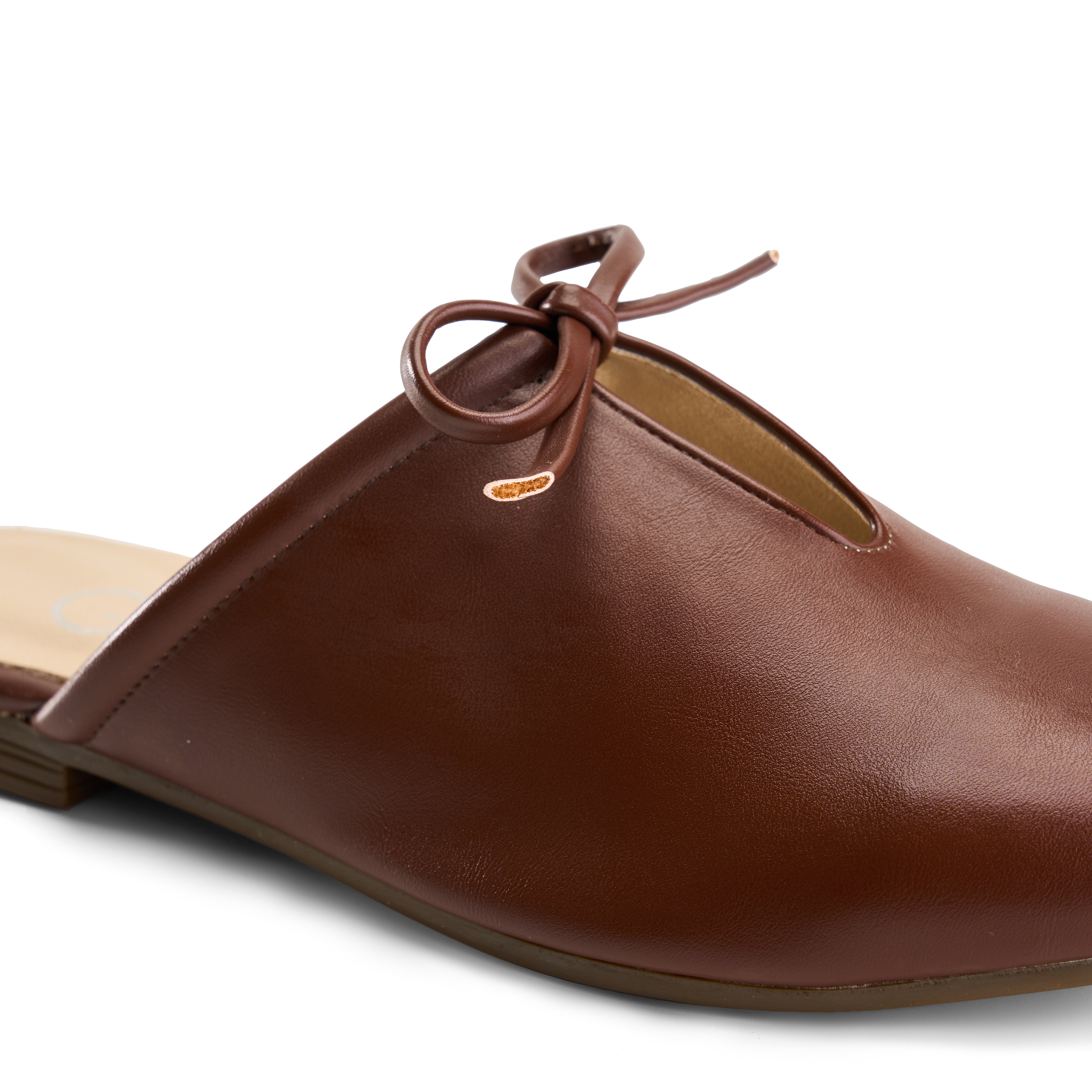 Ballet-Style Tie Mule - Brown