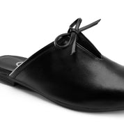 Ballet-Style Tie Mule - Black
