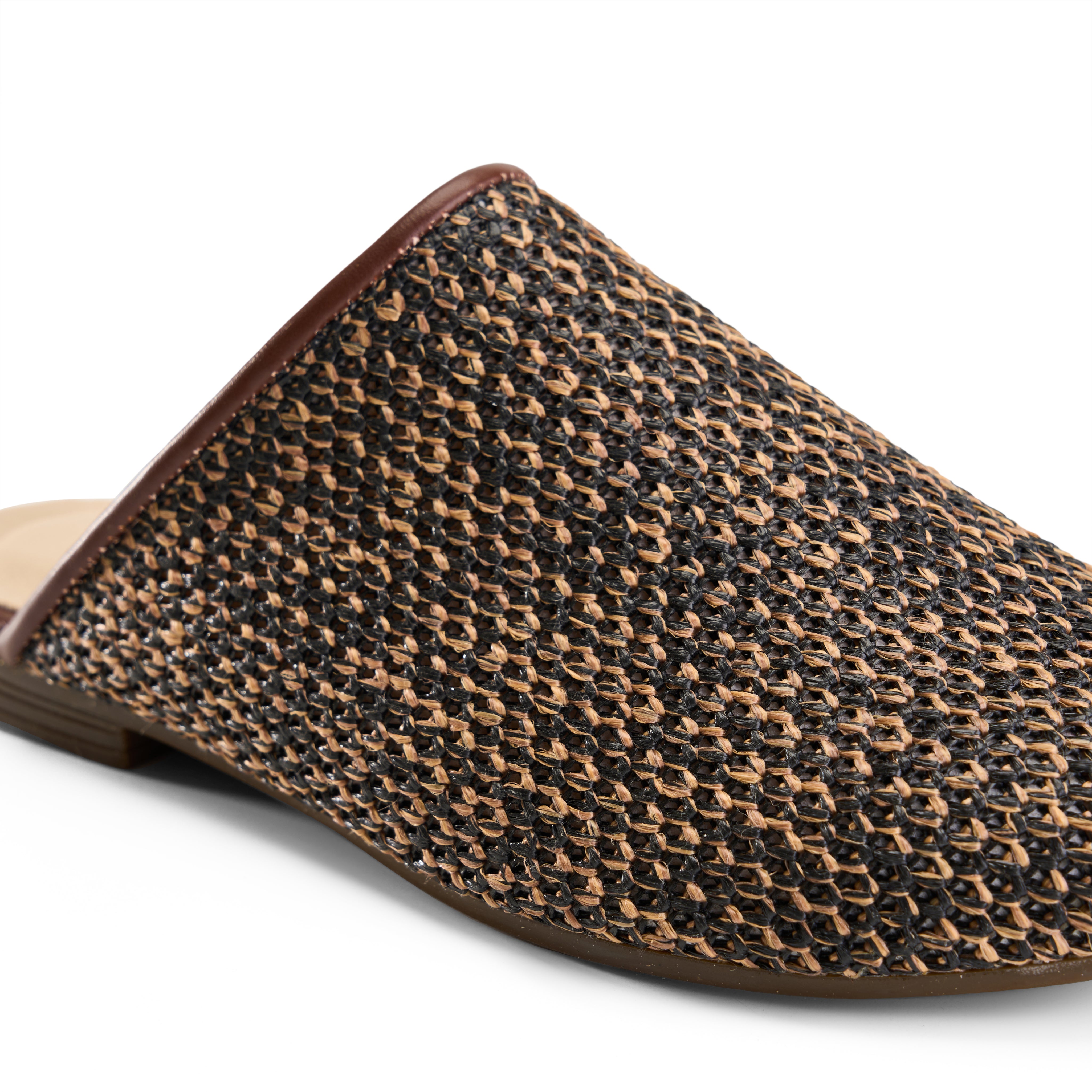Woven Mule Clogs - Brown