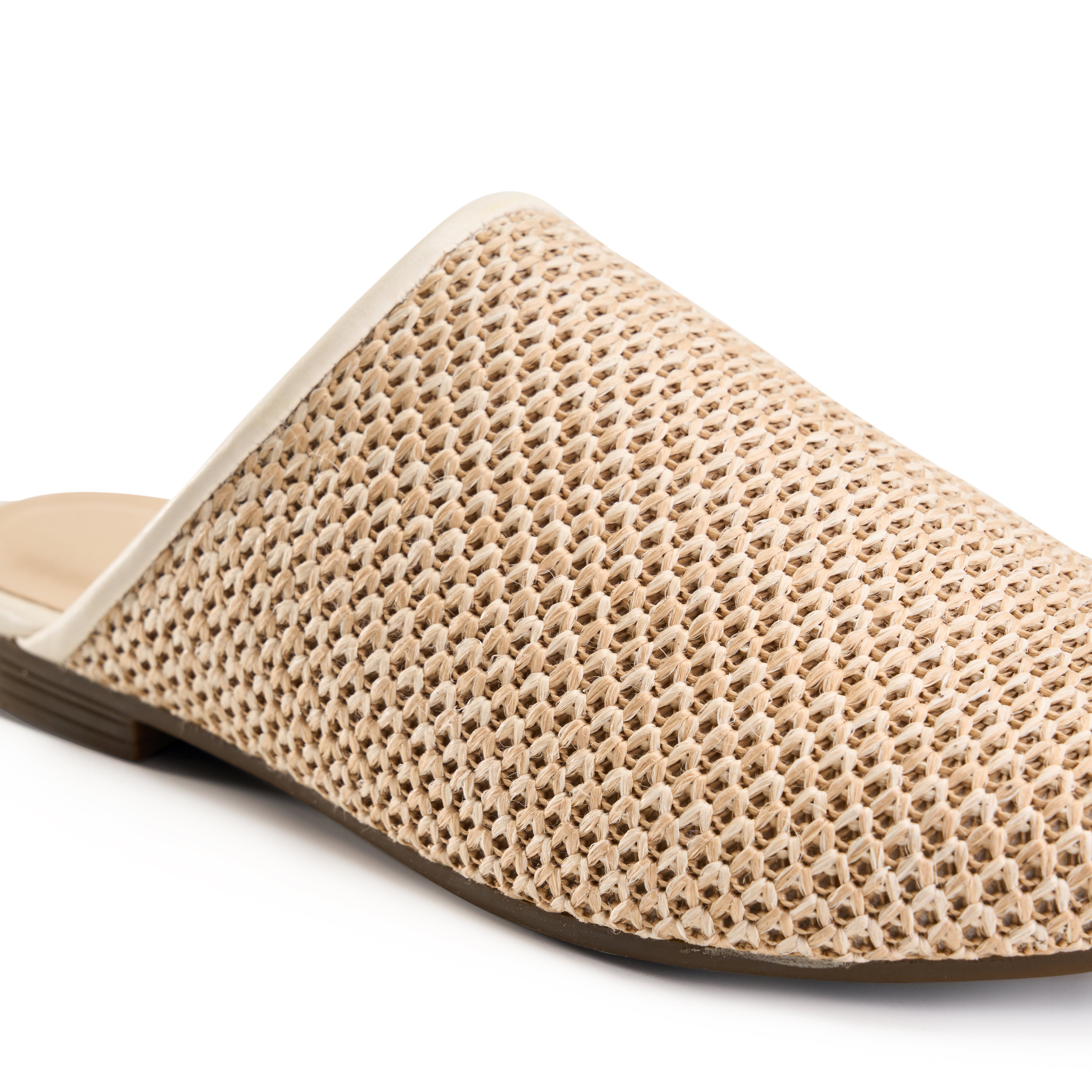 Woven Mule Clogs - Beige