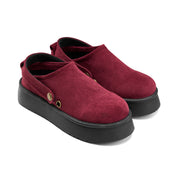 Chunky Sole High-Cut Clogs - Maroon