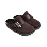 Buckle-Strap Comfort Clog - Brown