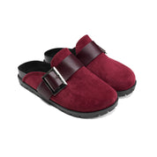 Buckle-Strap Comfort Clog - Maroon