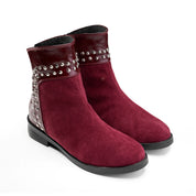 Glam Rock Ankle Boot - Maroon