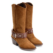 Suede Studded Harness Boot - Havan