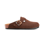 Corduroy Buckle Clogs with Premium Detail - Brown