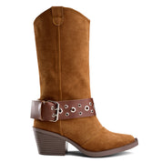 Suede Studded Harness Boot - Havan
