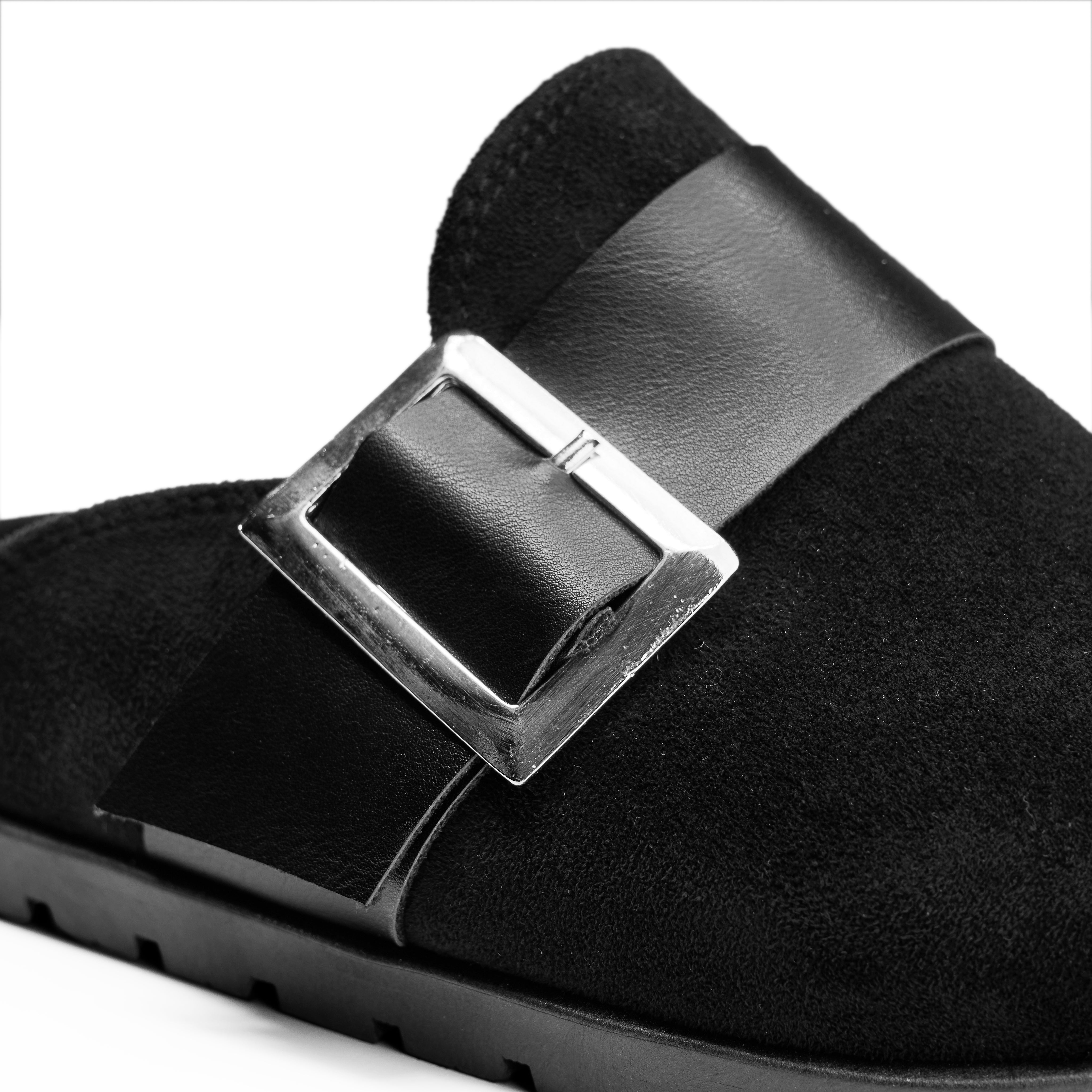 Buckle-Strap Comfort Clog - Black